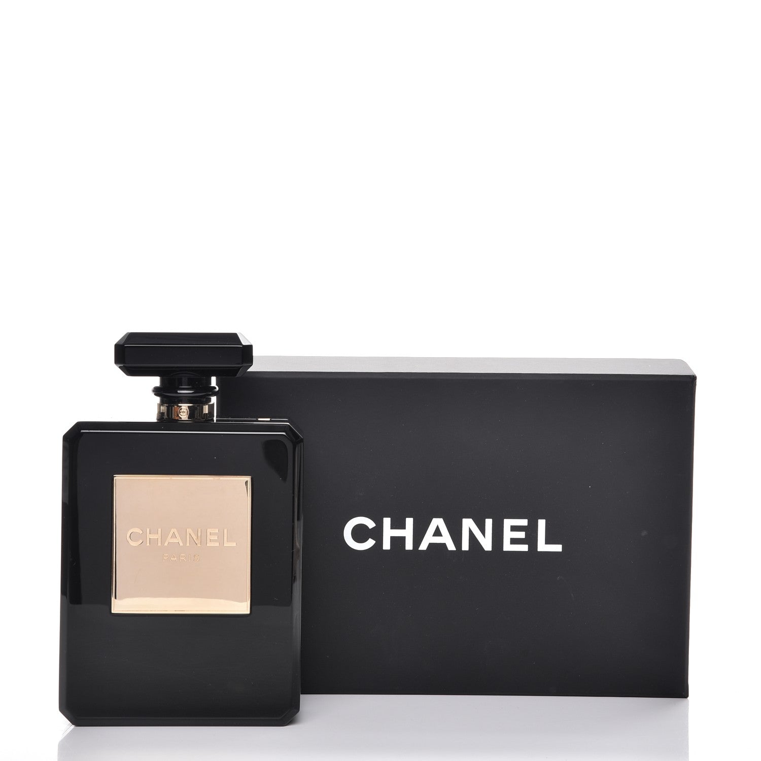Chanel Plexiglass Perfume Bottle Clutch Black 8 of 8