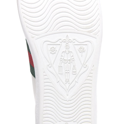 Gucci Calfskin Ayers Bee Embroidered Womens Ace Sneakers 37.5 White Green 7 of 8