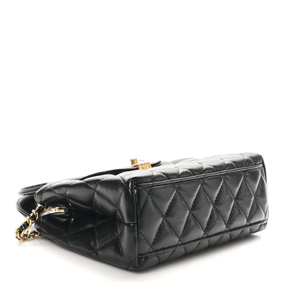 Chanel Shiny Aged Calfskin Quilted Nano Kelly Shopper Black 4 of 10