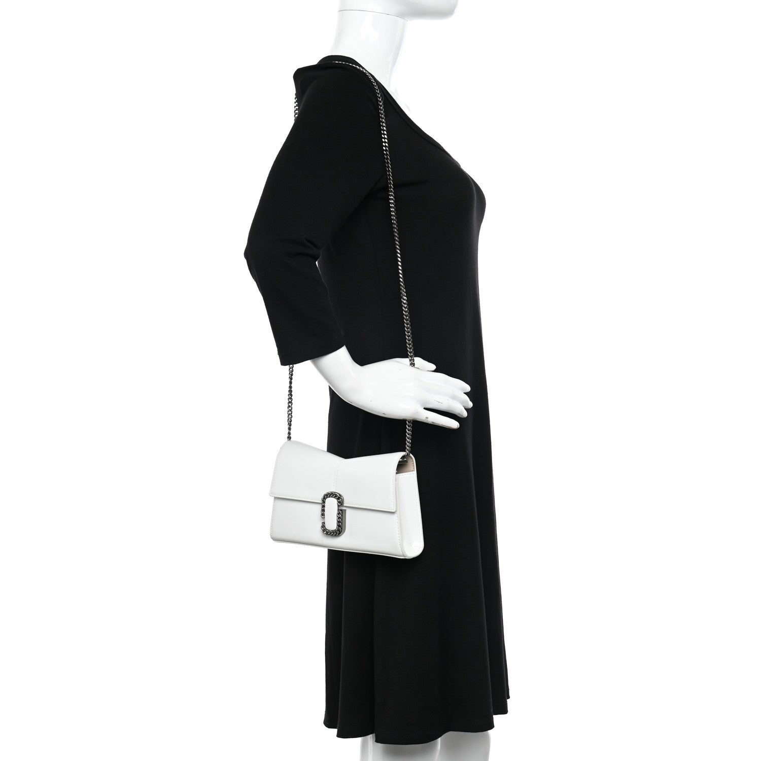 Marc Jacobs Calfskin Saint Marc Chain Wallet White 2 of 13