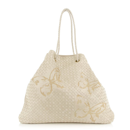 Bottega Veneta Nappa Intreciatto Butterfly Farfalle Tote Cream 1 of 8