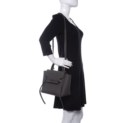 Celine Grained Calfskin Micro Belt Bag Grey 2 of 9