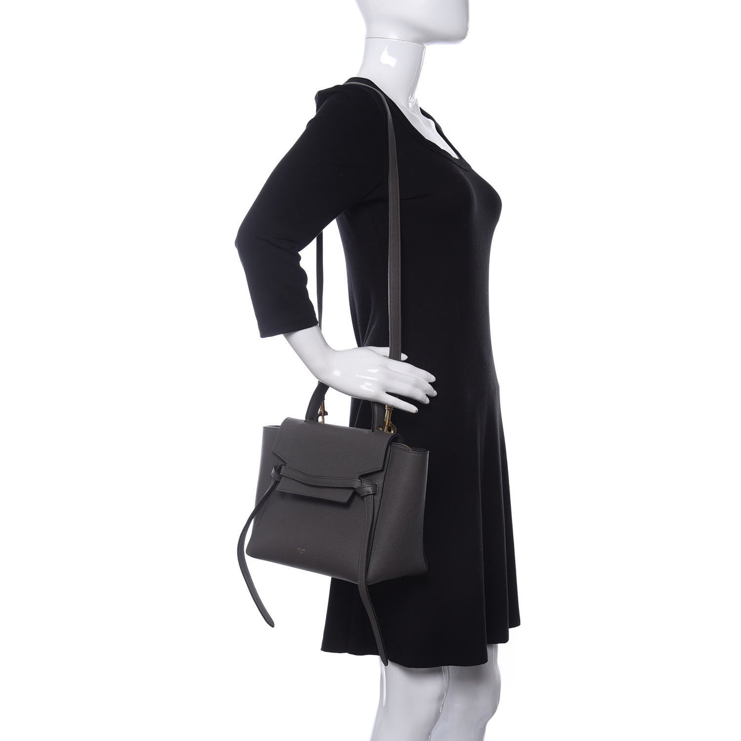 Grained Calfskin Micro Belt Bag Grey