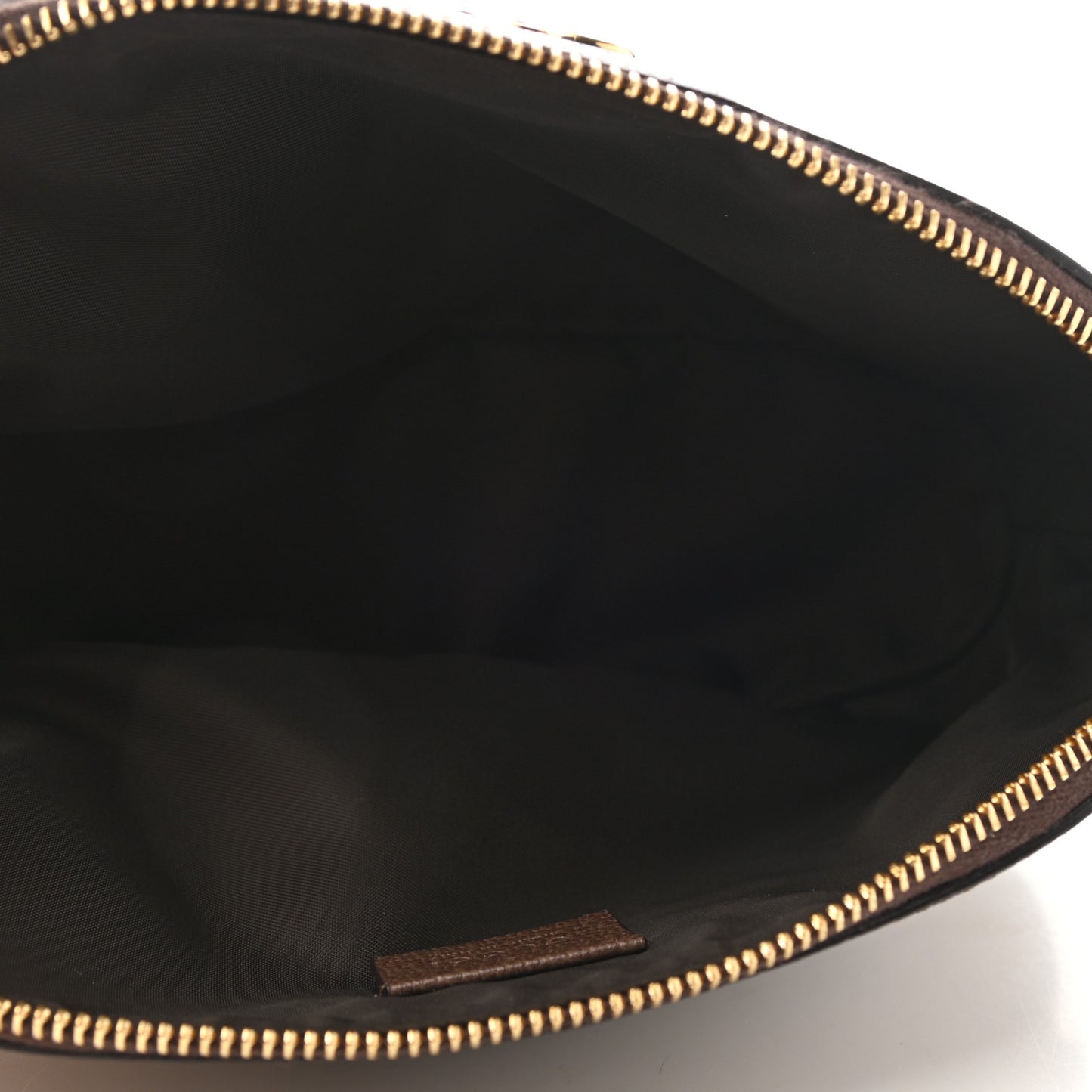 GG Supreme Monogram Textured Calfskin Web Large Ophidia Cosmetic Case Beige Ebony New Acero