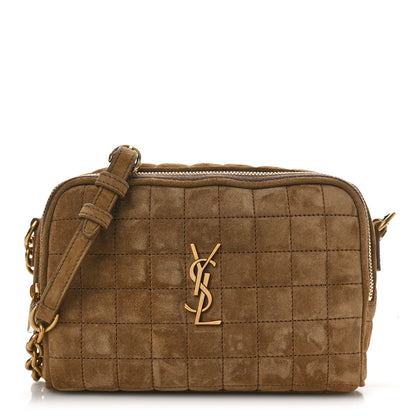 Saint Laurent Suede Calfskin Mini Quilted Monogram Camera Bag Golden Leaf 1 of 10