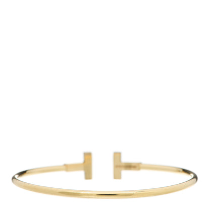 Tiffany 18K Yellow Gold Diamond T Wire Bracelet 2 of 4
