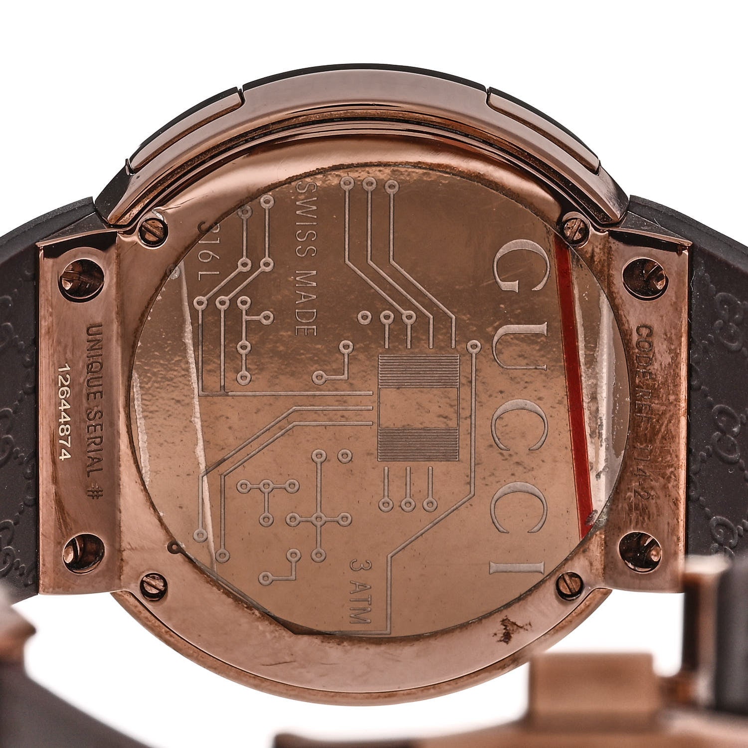Gucci Stainless Steel Rubber 45mm Digital I-Gucci Watch Brown