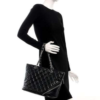 Chanel Aged Calfskin Quilted Large Cotton Club Tote Black 2 of 10