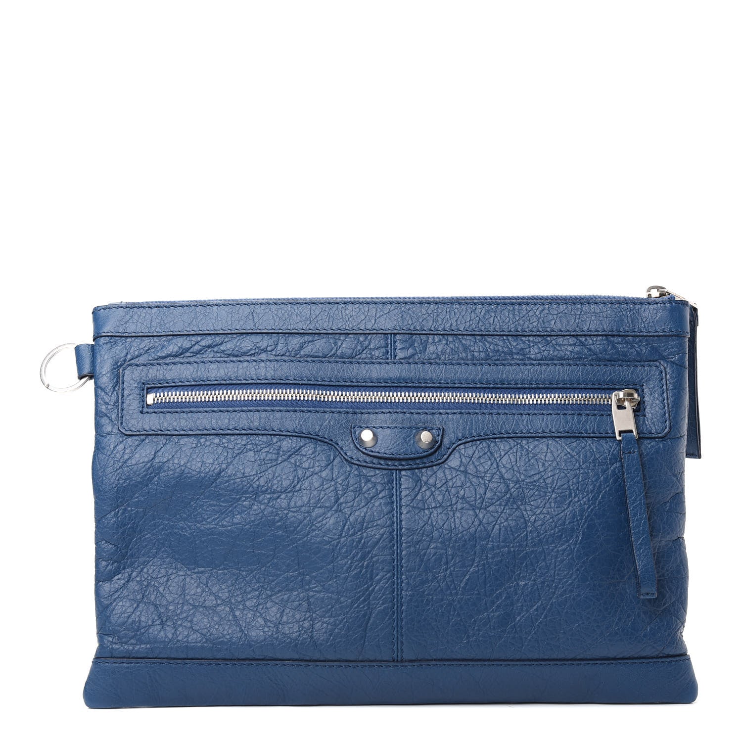 Balenciaga Agneau Arena Mat Classic Silver Hardware Medium Clip Bleu Profond 1 of 6
