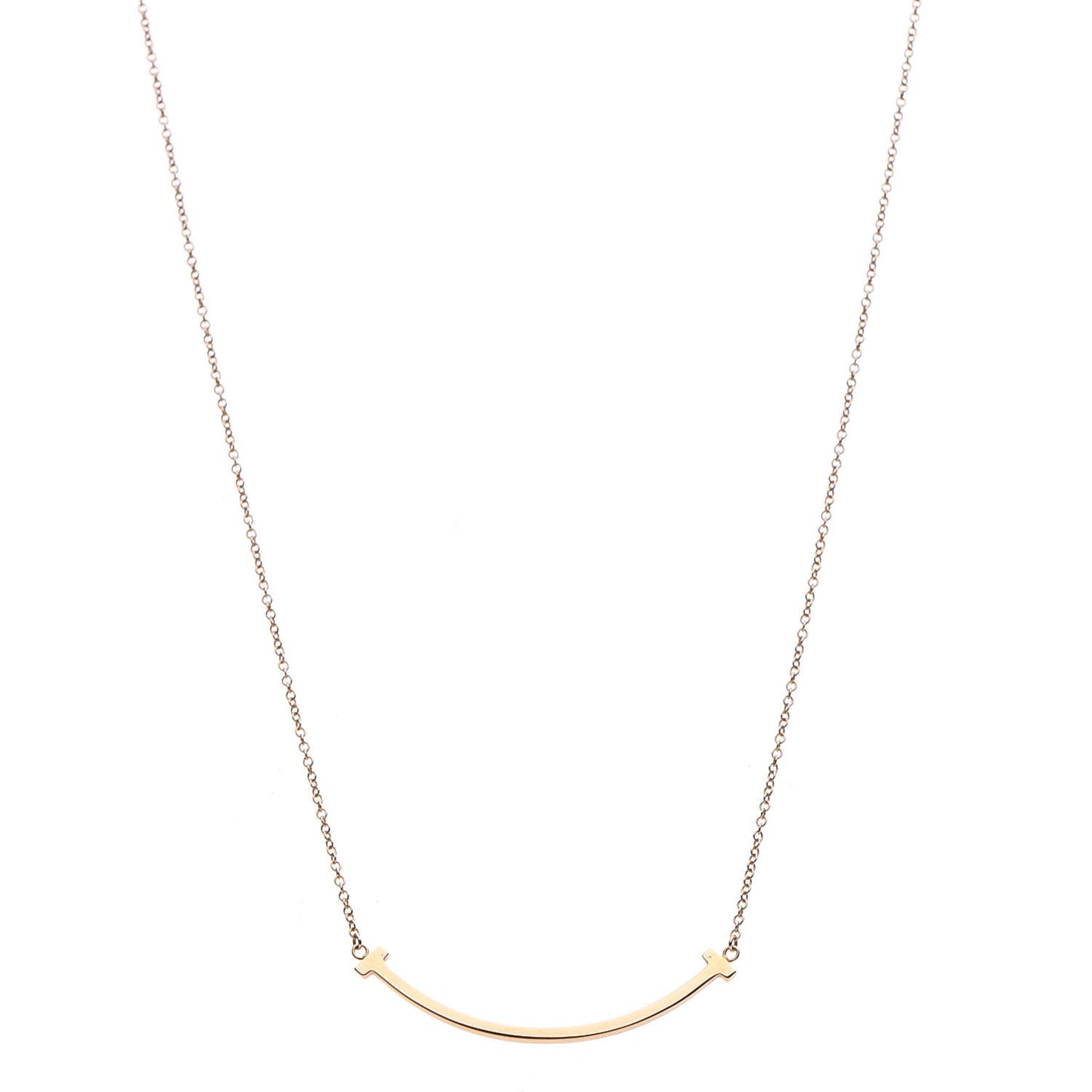 18K Rose Gold Small T Smile Pendant Necklace