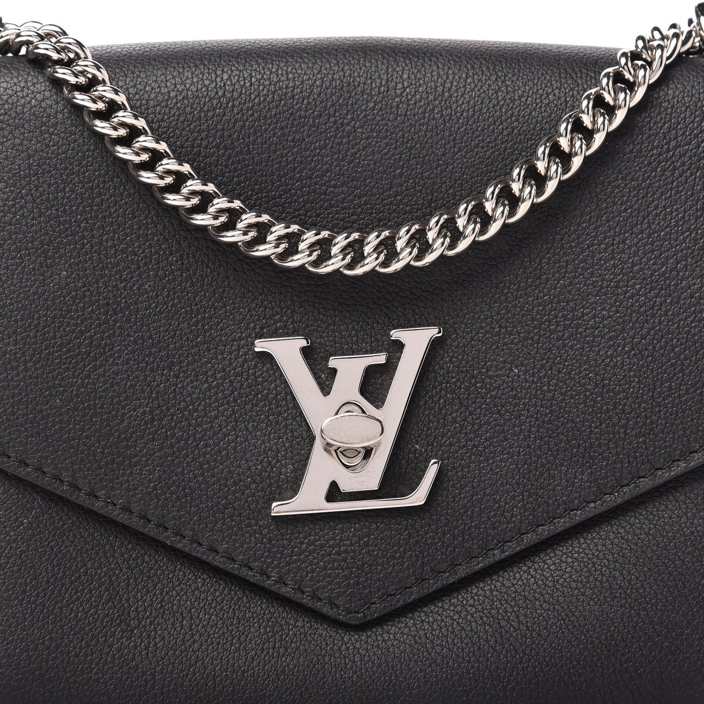 Soft Calfskin My Lockme Chain Bag BB Black