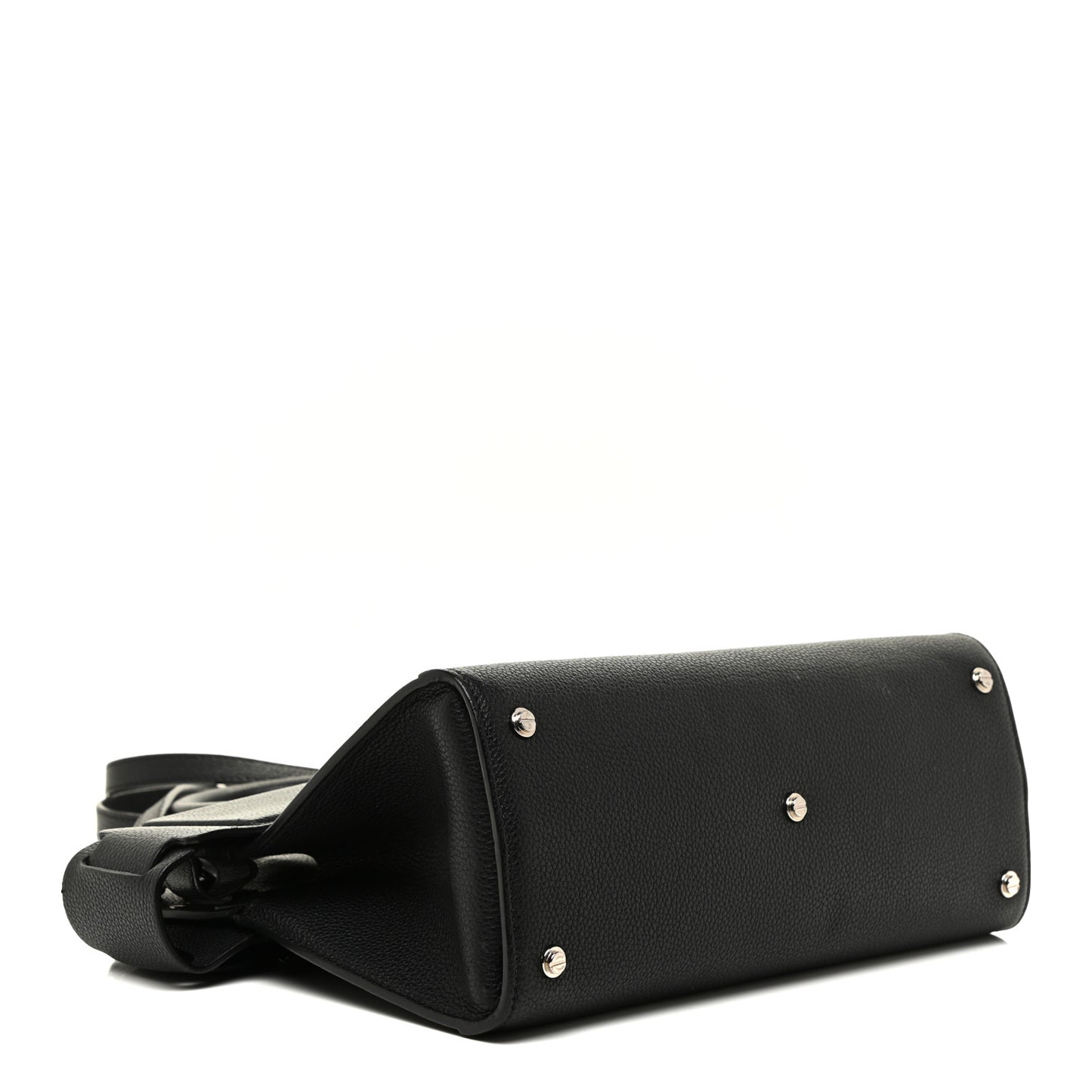 Grained Calfskin Small Horizon Satchel Black