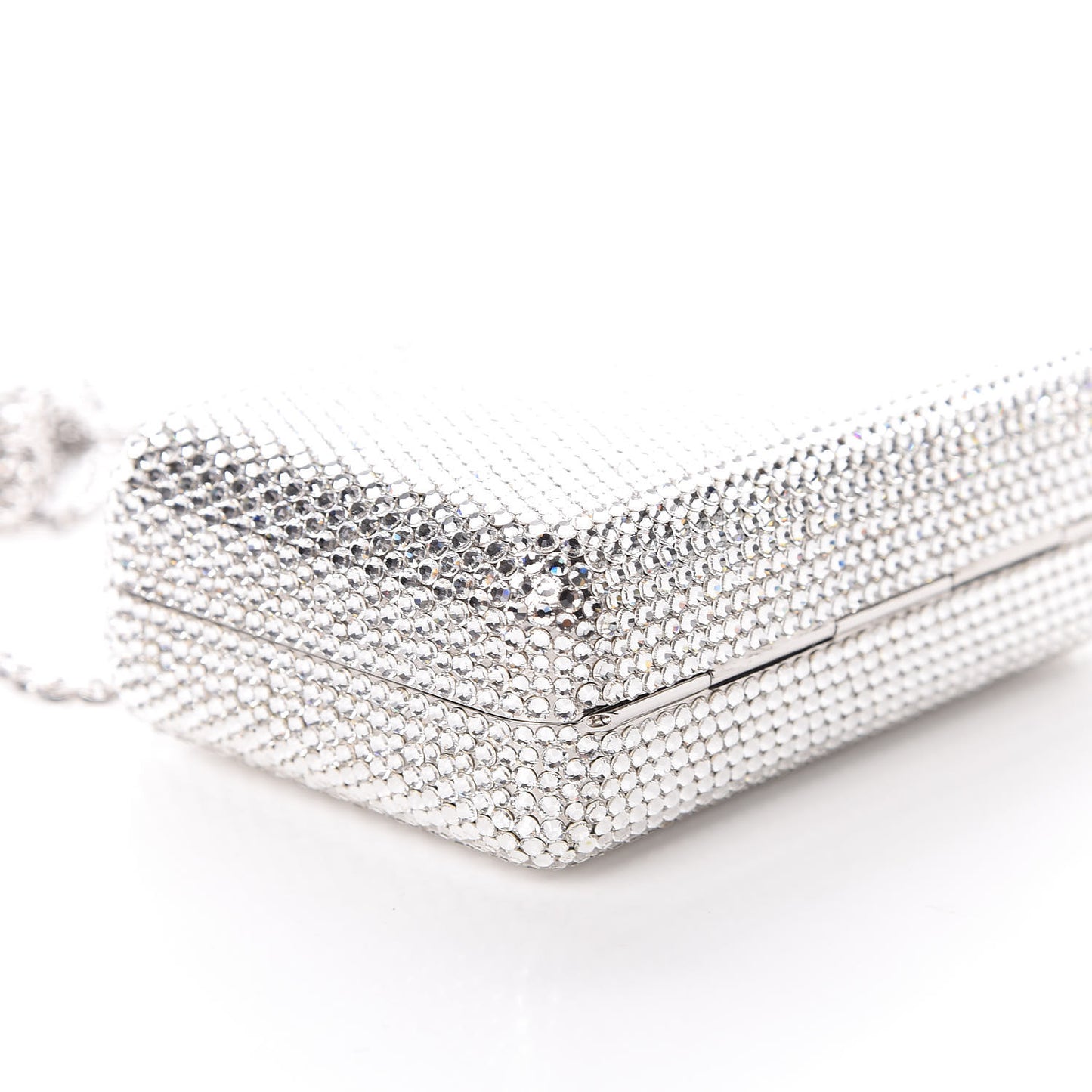 Crystal Minaudiere Clutch Silver