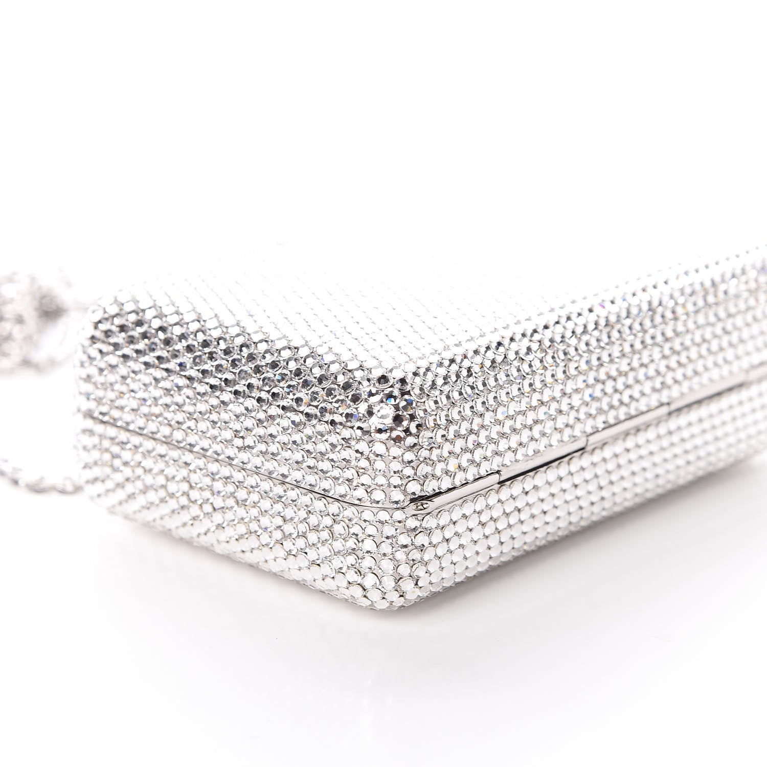 Judith Leiber Crystal Minaudiere Clutch Silver 6 of 9