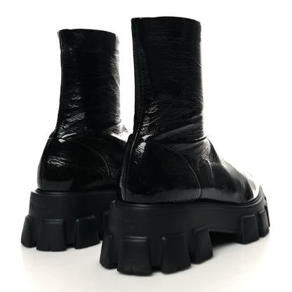 Prada Patent Naplak Tech Monolith 55mm Boots 40 Black 4 of 8