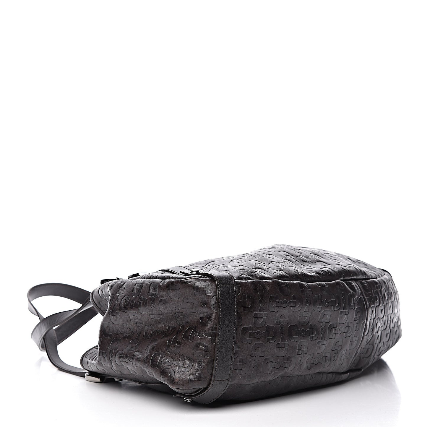 Calfskin Horsebit Embossed Medium Abbey Tote Dark Brown