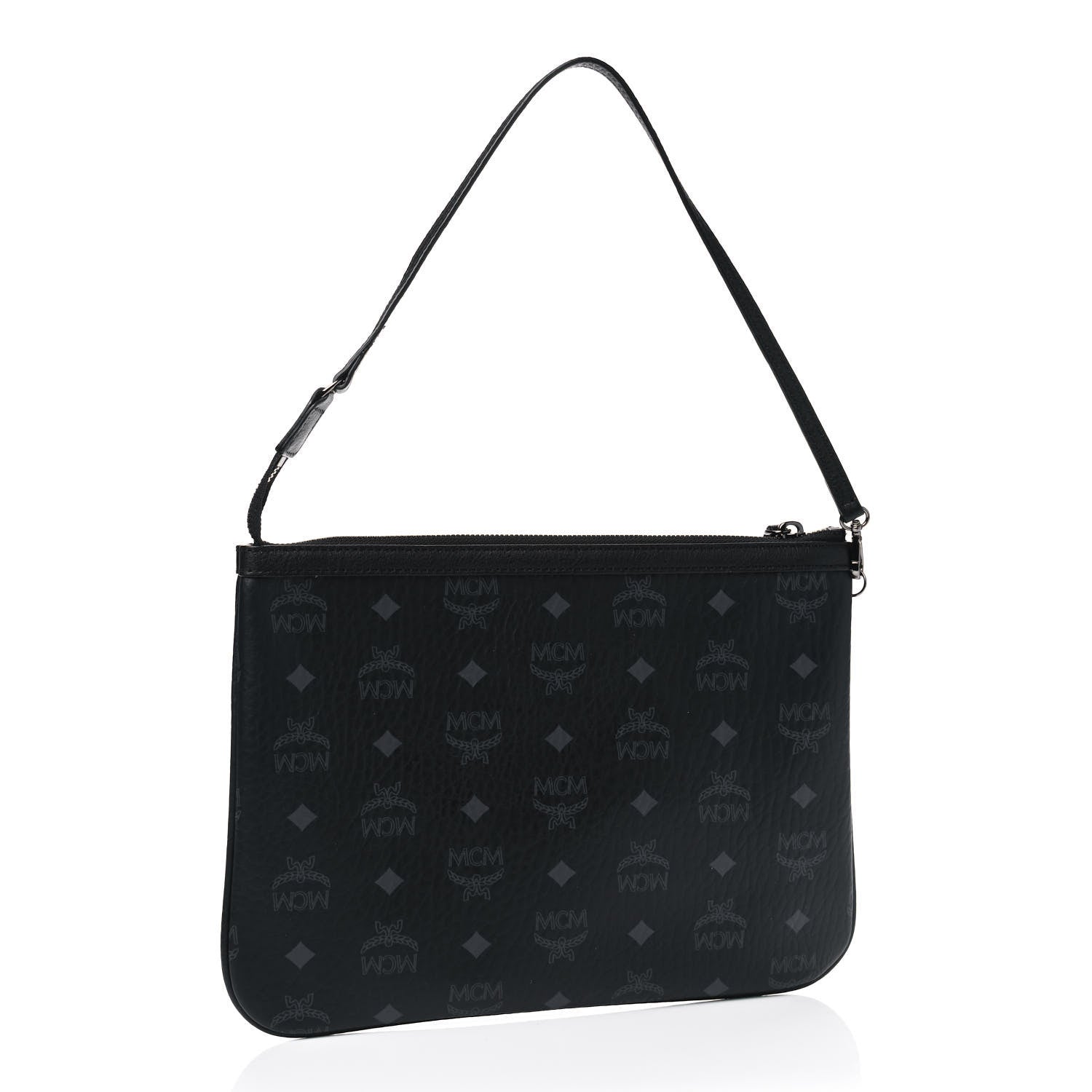 MCM Visetos Liz Shopper Tote Pouch Black 2 of 4