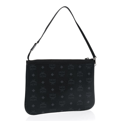 MCM Visetos Liz Shopper Tote Pouch Black 2 of 4