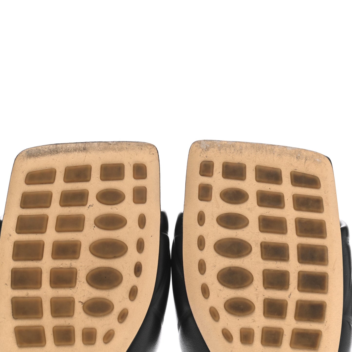 Nappa Quilted Rubber Lido Flat Sandals 37 Black
