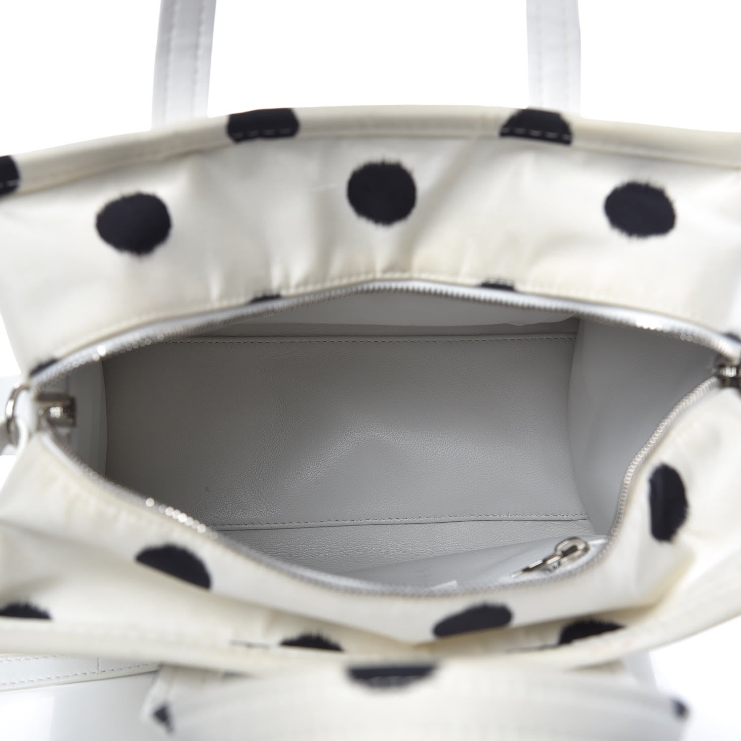 Balenciaga Silk Polka Dot S Bazar Shopper Tote White Black 5 of 18