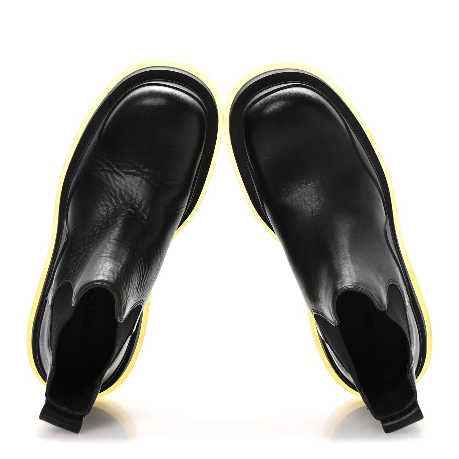 Bottega Veneta Calfskin The Tire Cropped Chelsea Short Boots 37 Black Transparent 2 of 7