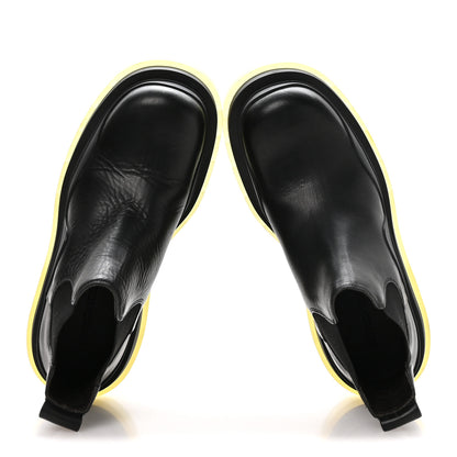 Bottega Veneta Calfskin The Tire Cropped Chelsea Short Boots 37 Black Transparent 2 of 7
