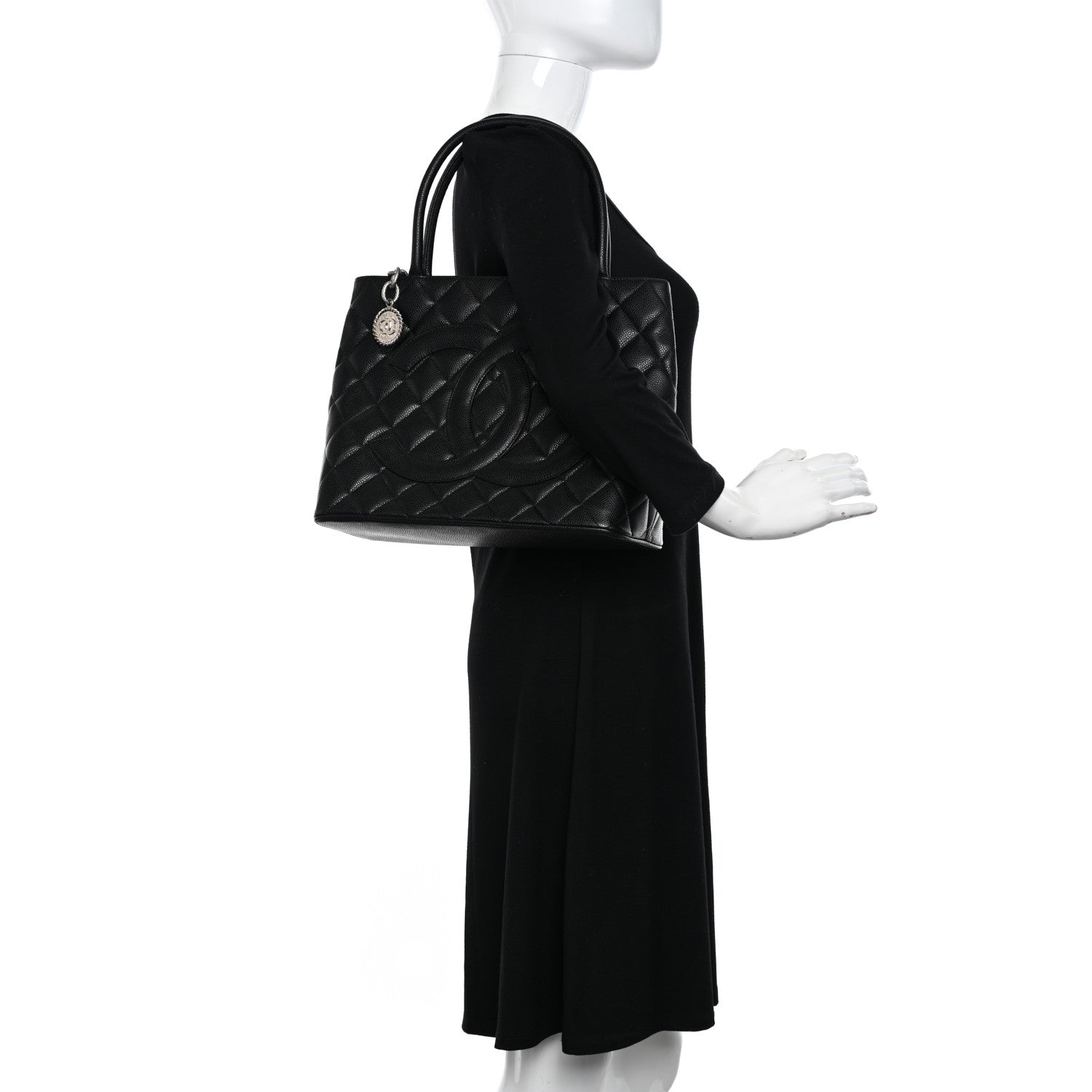 Chanel Caviar Quilted Medallion Tote Black 2 of 10