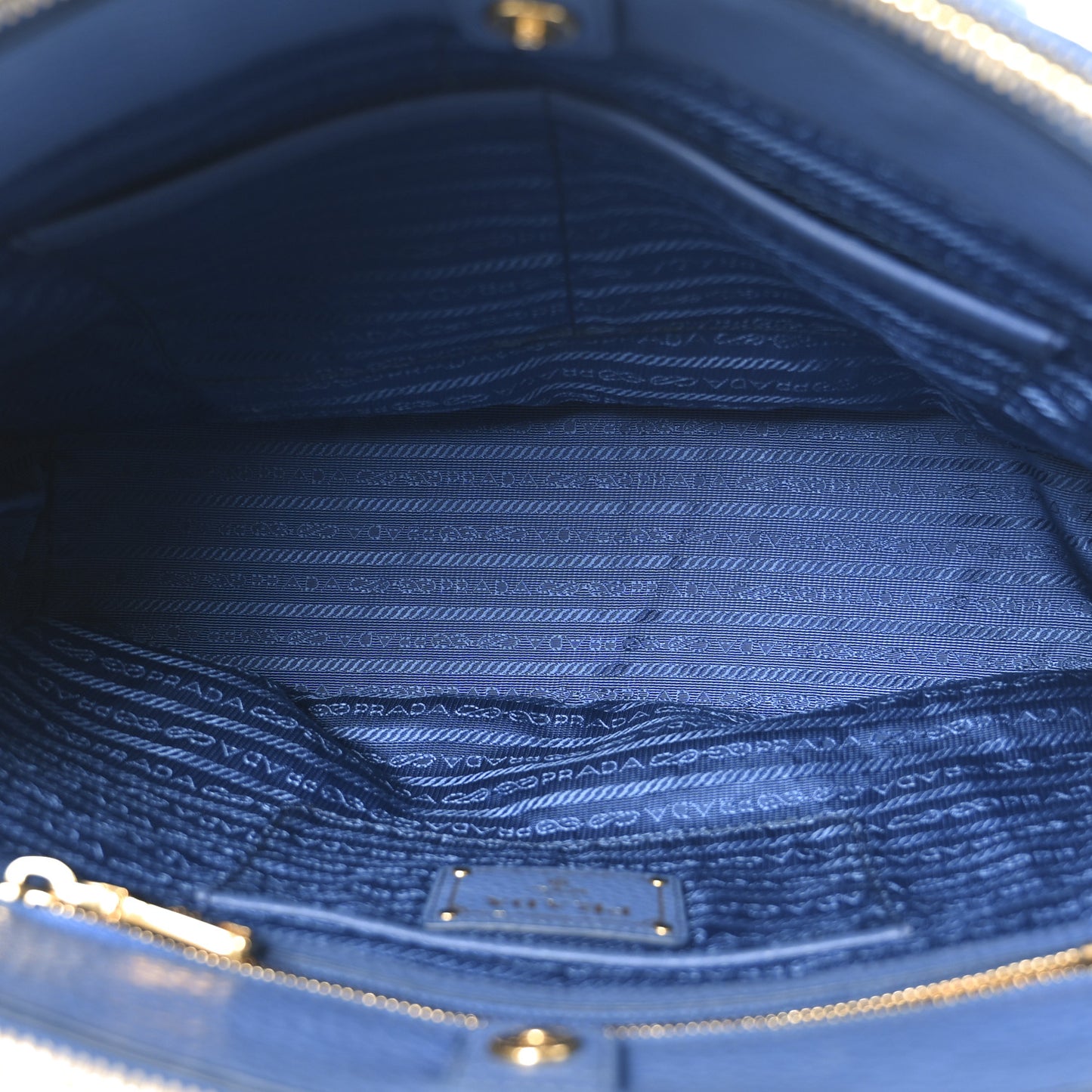 Vitello Daino Large Double Zip Tote Cobalto