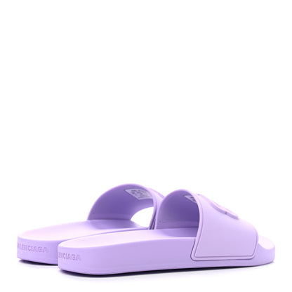 Balenciaga Rubber Womens BB Pool Slide Sandals 38 Lilac 8 of 13