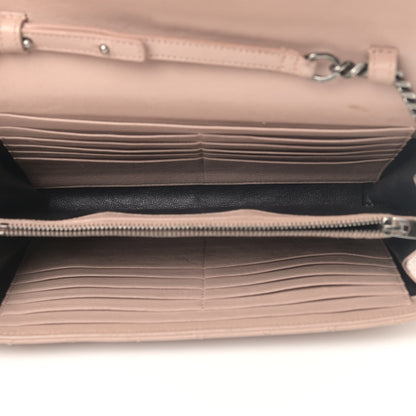 Saint Laurent Sheepskin Tri-Quilt Monogram Envelope Chain Wallet Beige 4 of 9