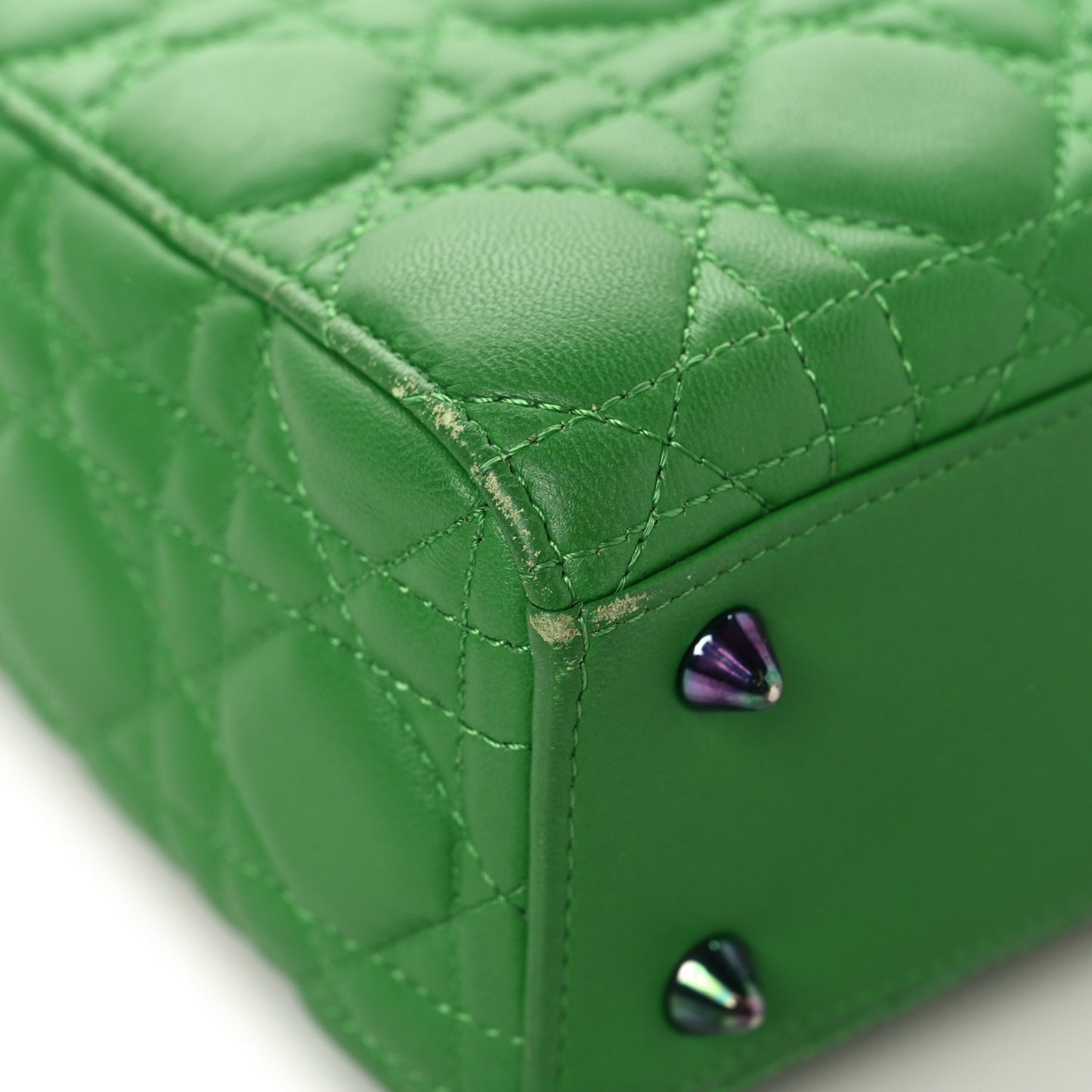 Lambskin Cannage Small Lady Dior Bright Green