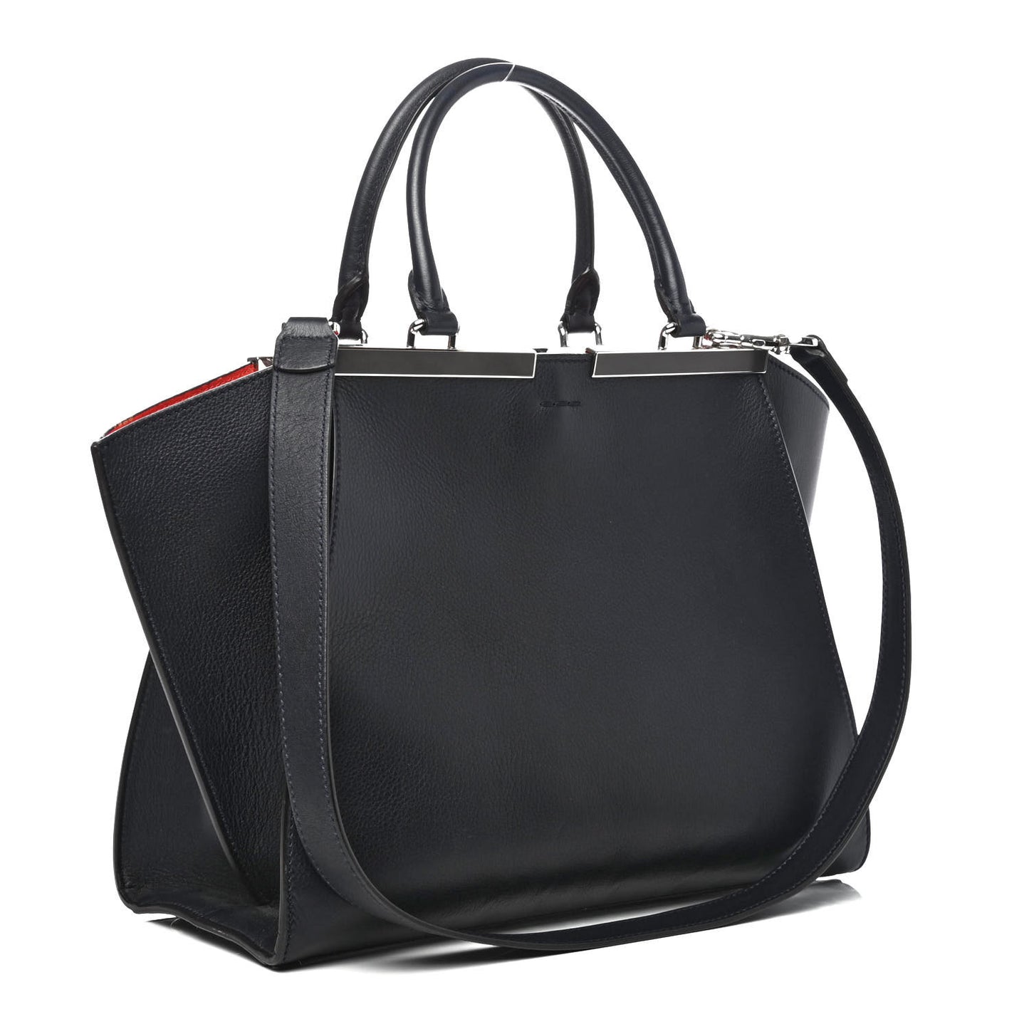 Vitello Dolce Marmol Shiny Nappa Petite 3Jours Tote Blue Notte