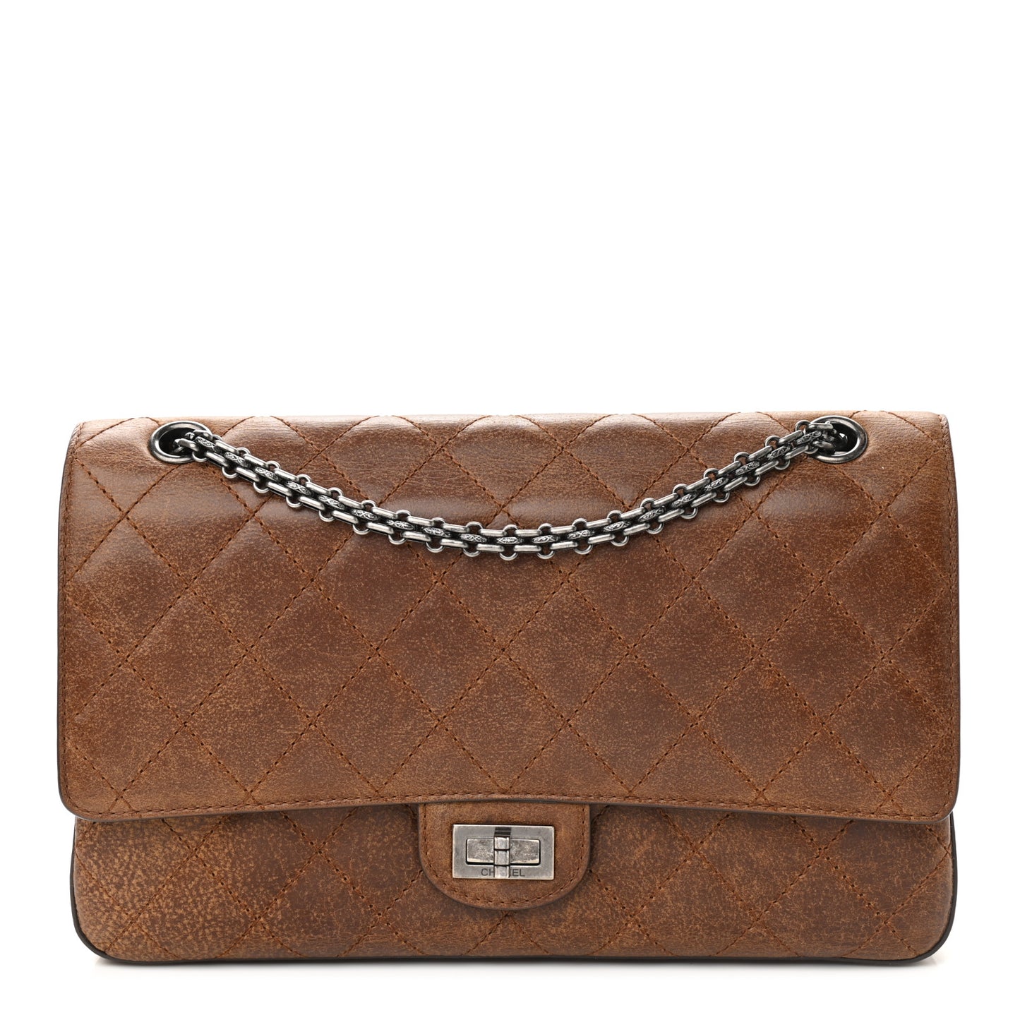 Aged Calfskin Quilted 2.55 Reissue 226 Flap Light Brown
