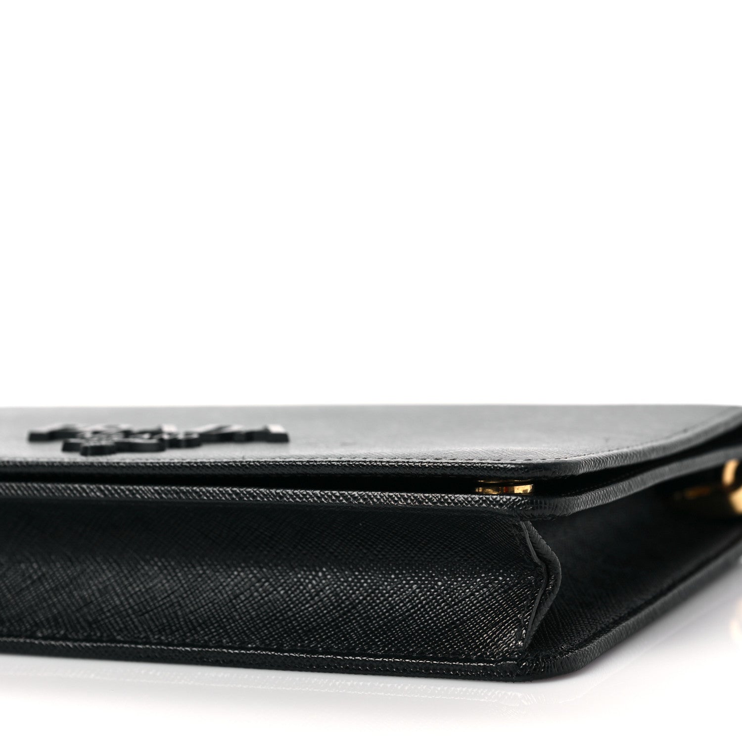 Prada Saffiano Lux Monochrome Chain Wallet Black 8 of 9