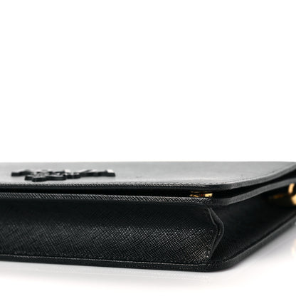 Prada Saffiano Lux Monochrome Chain Wallet Black 8 of 9