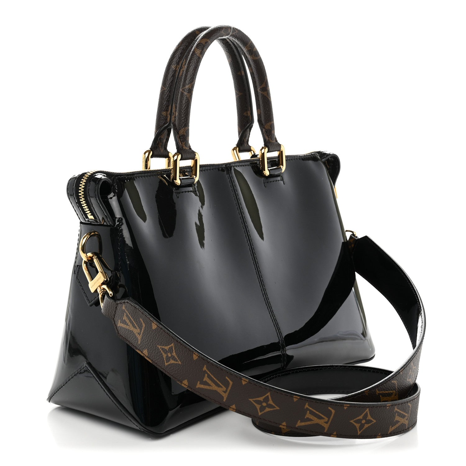 Louis Vuitton Patent Calfskin Miroir Tote Black 3 of 10