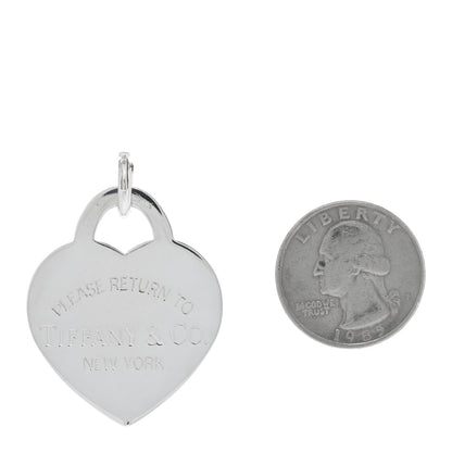 Tiffany Sterling Silver Extra Large Return to Tiffany Heart Tag Charm 2 of 3