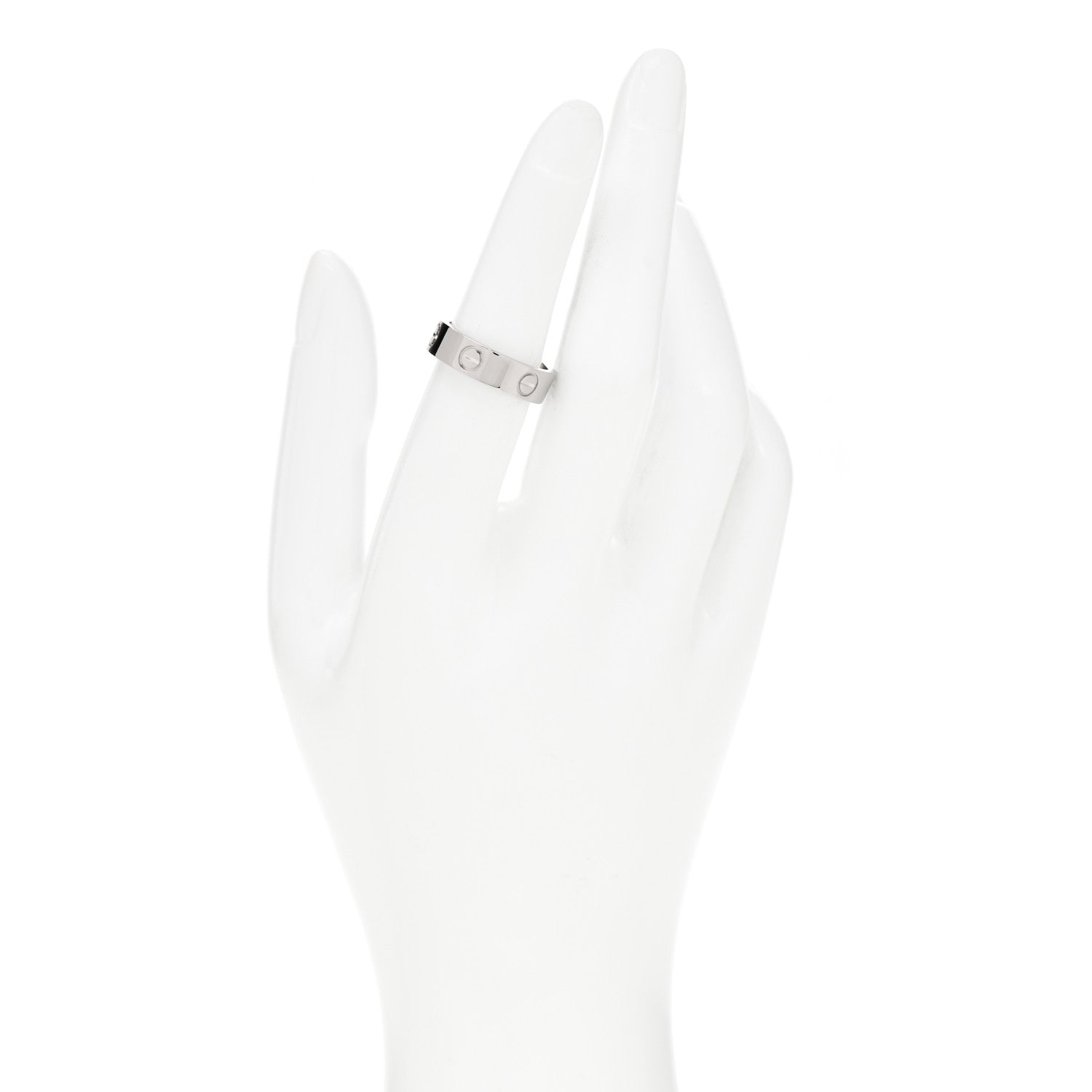 Cartier 18K White Gold 5.5mm LOVE Ring 53 6.5 2 of 4