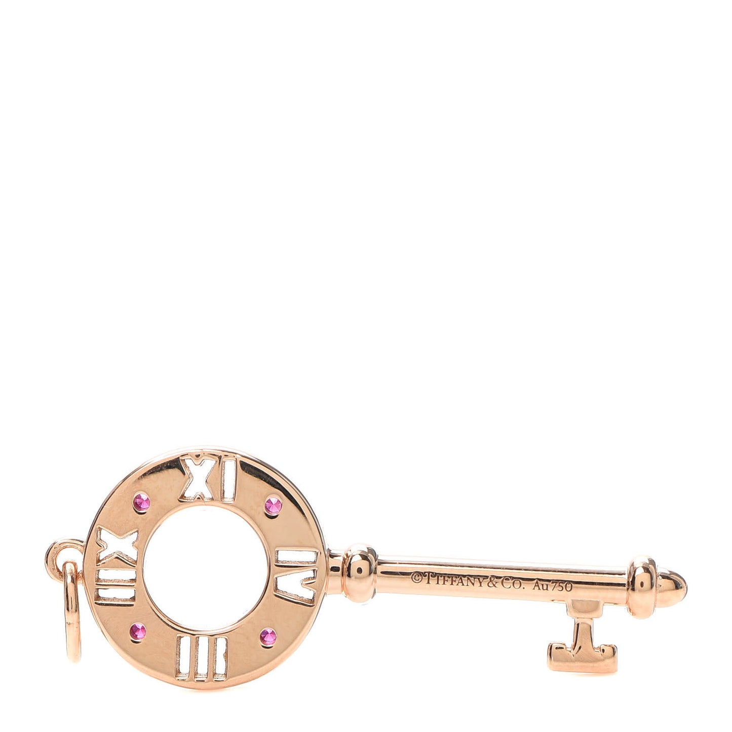 18K Rose Gold Ruby Atlas Pierced Key Pendant
