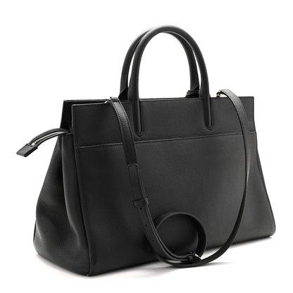 Saint Laurent Grained Calfskin Medium Cabas Rive Gauche Black 3 of 11