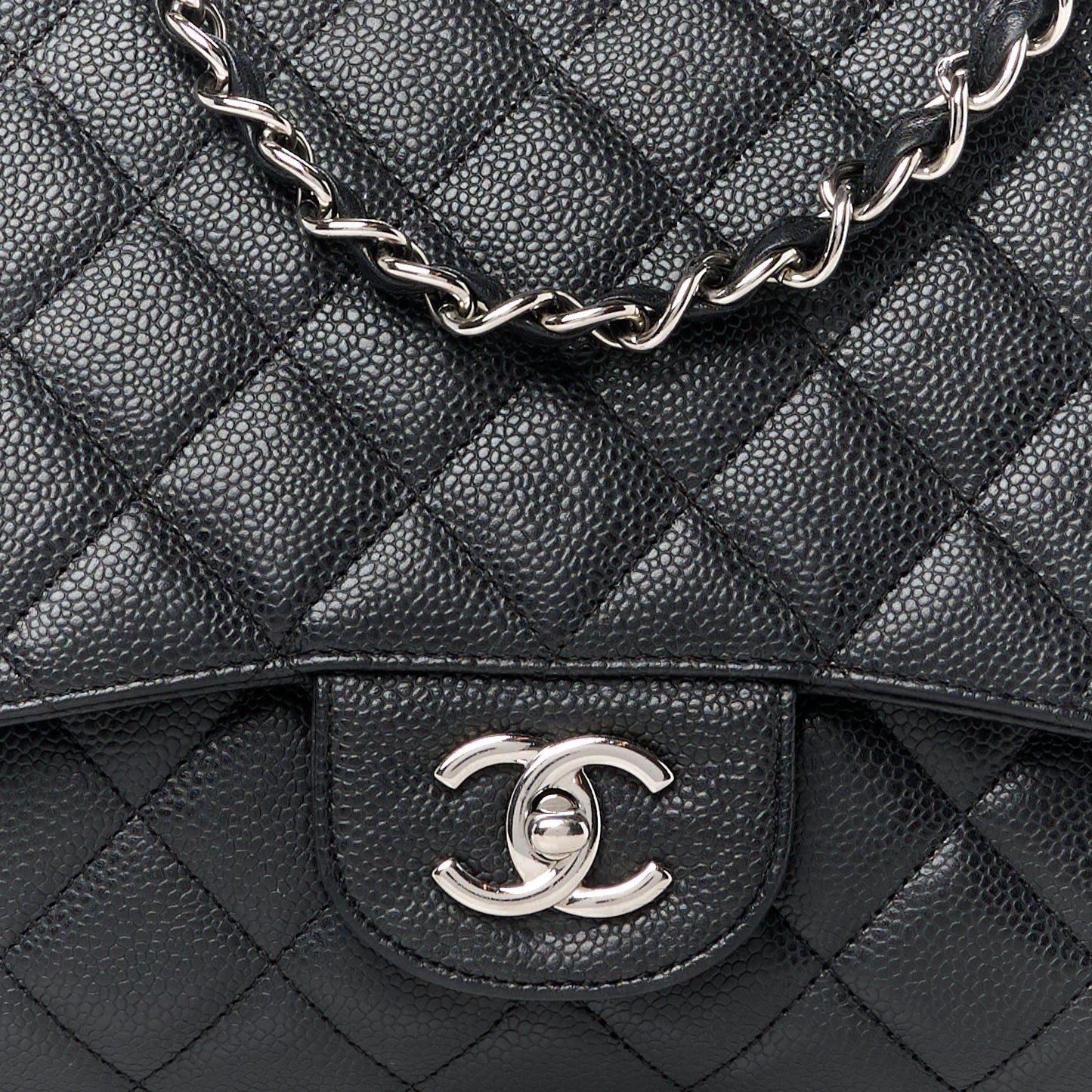 Caviar Quilted Jumbo Single Flap Black