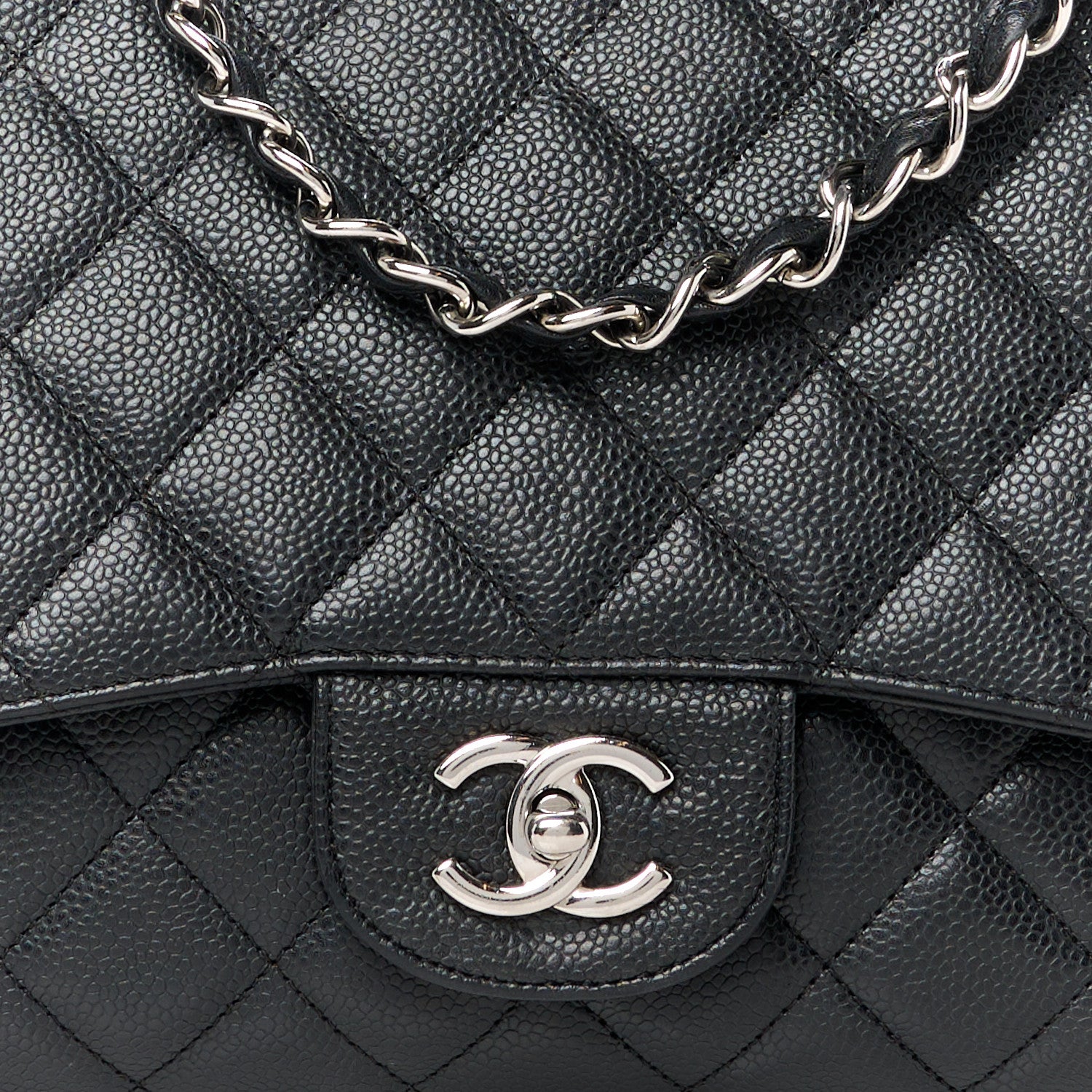 Chanel Caviar Quilted Jumbo Single Flap Black 9 of 13