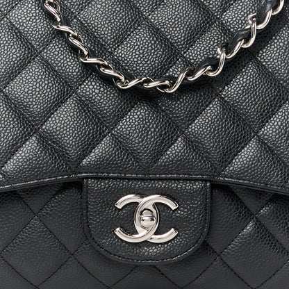 Chanel Caviar Quilted Jumbo Single Flap Black 9 of 13