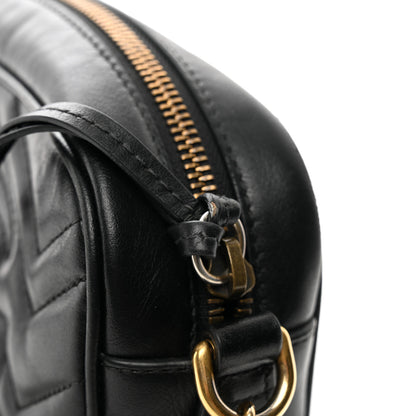 Gucci Calfskin Matelasse Mini GG Marmont Chain Shoulder Bag Black 11 of 11