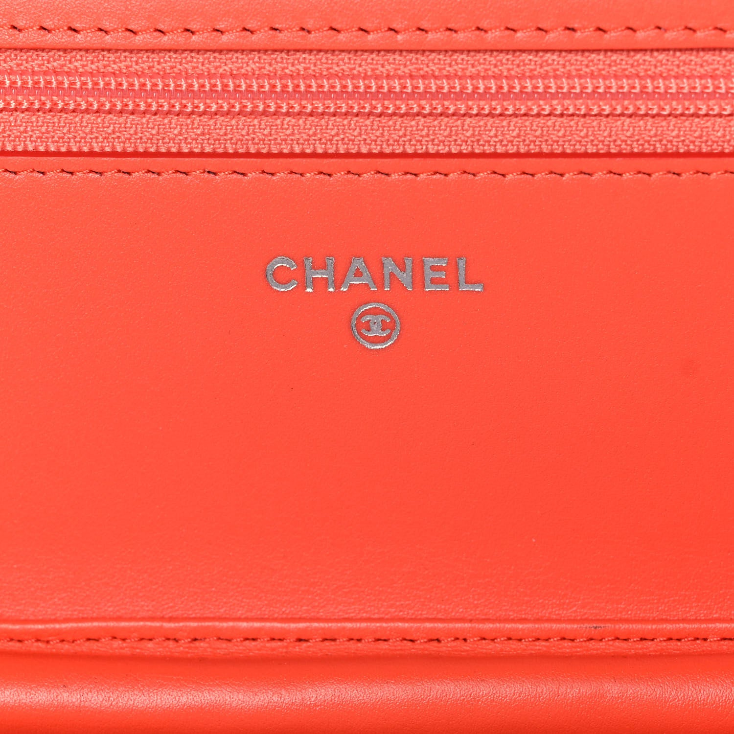 Chanel Lizard Wallet on Chain WOC Orange 6 of 13