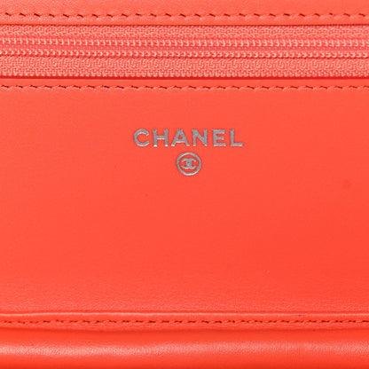 Chanel Lizard Wallet on Chain WOC Orange 6 of 13