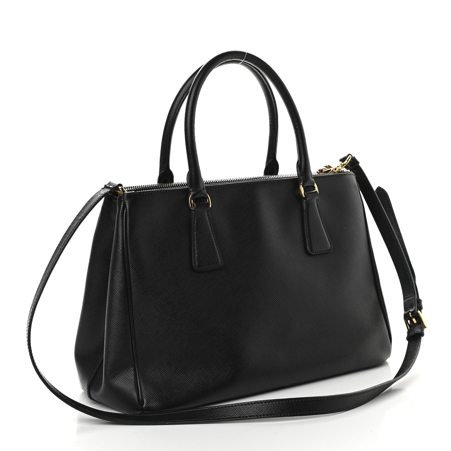 Prada Saffiano Small Galleria Double Zip Tote Black 2 of 9