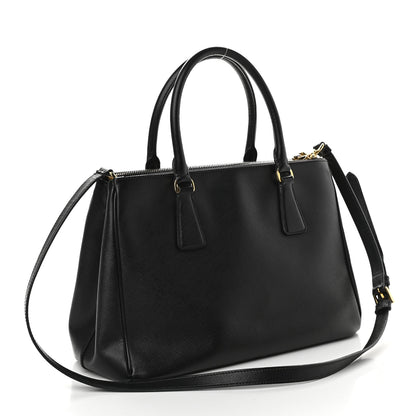 Prada Saffiano Small Galleria Double Zip Tote Black 2 of 9