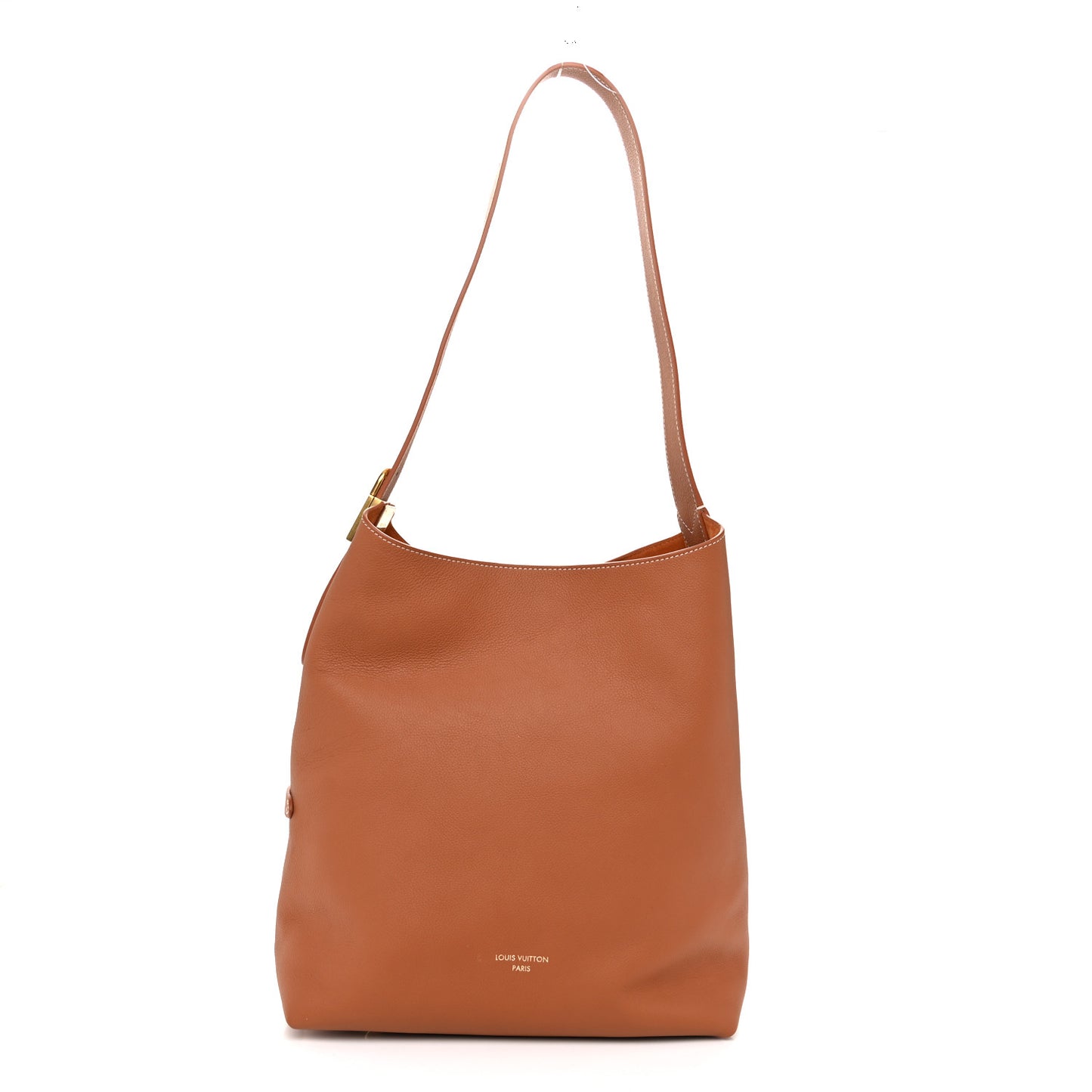 Grained Calfskin Low Key Hobo MM Cognac