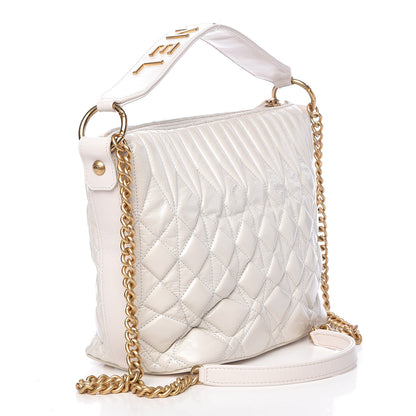 Chanel Glazed Calfskin Quilted State Of The Art Hobo White 3 of 11